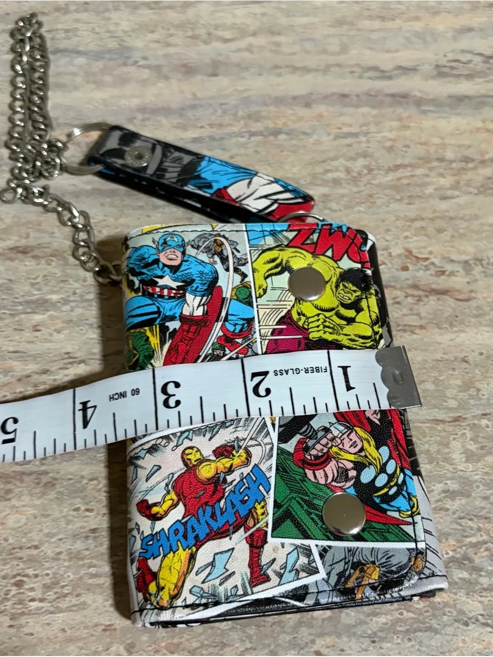 Marvel Comics Superhero Wallet with Chain - Multicolor